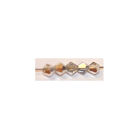 Facetkraal 4mm konisch transp. half silver 50st.