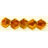 Facetkraal 4mm konisch d.geel goud gecoat 50st.