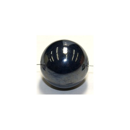 Keramische kraal 26mm d.blauw glanzend p.st