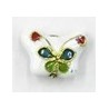 Cloisonne kraal wit vlinder 9x15mm per stuk