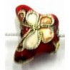Cloisonne kraal rood vlinder 9x15mm per stuk