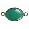 Tussenstuk 32mm jade facet aqua-blauw/zilver