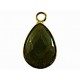 Hanger 27mm ovaal jade groen goudkl rand p.st.