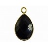 Hanger 27mm ovaal jade zwart goudkl rand p.st.