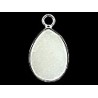 Hanger 27mm ovaal jade wit zilverkl rand p.st.
