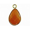 Hanger 27mm ovaal jade oranje goudkl rand p.st.