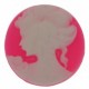 Kunststof cabouchon 17,5mm rond rose/wit