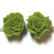 Fimobloem 12mm roos legergroen per paar