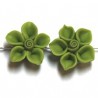 Fimobloem 12mm legergroen per paar