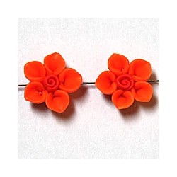 Fimobloem 12mm oranje/oranje hart per paar