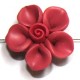 Fimobloem 18mm cerise/cerise hart per stuk