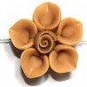 Fimobloem 18mm beige/bruin hart per stuk