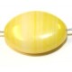 Glaskraal ovaal plat 16.6mm geel gemell. 10