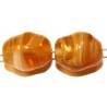 Glaskraal ovaal rond 13mm l.bruin gemell. 10ST.