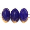Glaskraal schijf met ribbel 6x8,5mm d.blauw 20st.