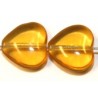 Glaskraal hartje 11,5mm tr. bruin 10st.