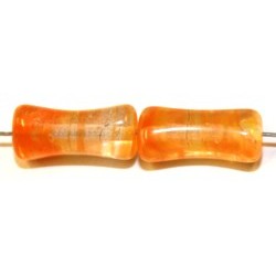Glaskraal 15x7mm oranje gemell. 25st