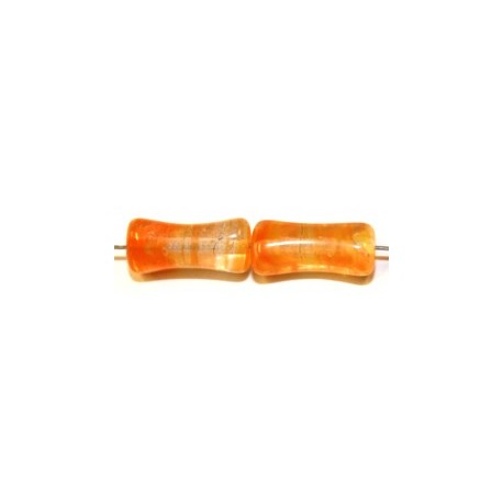 Glaskraal 15x7mm oranje gemell. 25st