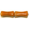 Glaskraal 15x7mm oranje/grijs gemell. 25st