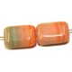 Glaskraal 12x8mm oranje/groen gemell. 15st