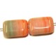 Glaskraal 12x8mm oranje/groen gemell. 15st