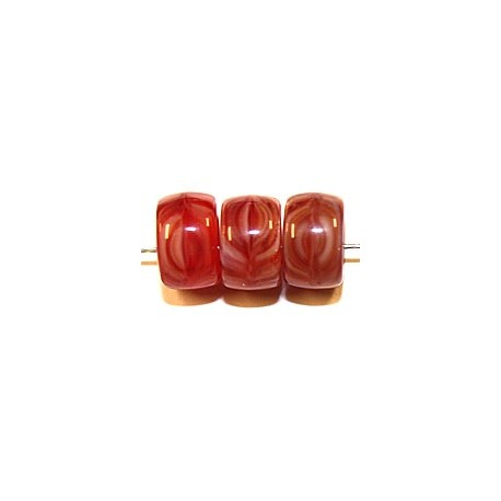 Ponykraal glas 6x9mm rood gemelleerd 30stuks