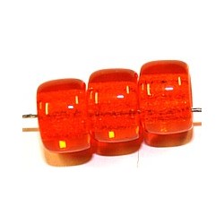 Ponykraal glas 6x9mm transp oranje 15stuks