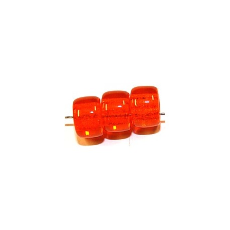 Ponykraal glas 6x9mm transp oranje 15stuks