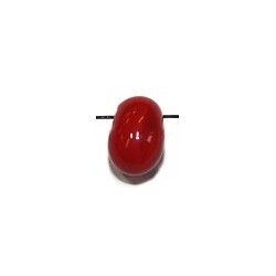 Glaskraal pegel 7x15mm transp + opaq rood 10stuks