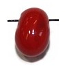 Glaskraal pegel 7x15mm transp + opaq rood 10stuks