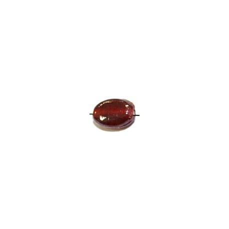 Glaskr. plat ovaleschijf 13x9x5mm rood 25st