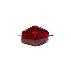 Glaskraal pyramide gerekt 10x6mm rood 25st.