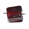 Glaskr. rechthoek geribd 10x7mm rood 25st