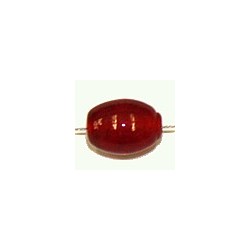 Glaskr. ovaal 11x8mm rood 25 stuks