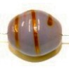 Glaskraal ovaal 15x12mm lila goudband 10 st.
