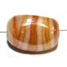 Glaskraal 16mm platte ovaal wit/oranje 10st.