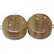 Glaskraal schijf 15x8mm geelgroen gestreept 5st.