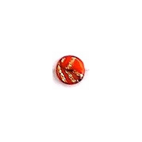 Glaskraal schijf 15x8mm oranje gestreept 5st.