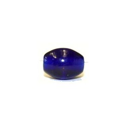 Glaskraal ovaal 14x10mm tr.d.blauw 25st.