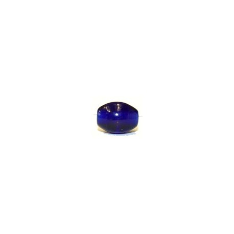 Glaskraal ovaal 14x10mm tr.d.blauw 25st.