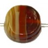 Glaskraal schijf 14x6mm geel/bruin 10st.