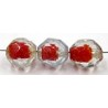Facetkraal 10mm transparant/rood 25st