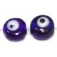 Glaskraal ca 8,5mm plat blauw met oog 10st