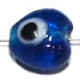 Glaskraal 11mm hartvorm blauw met oog 10st