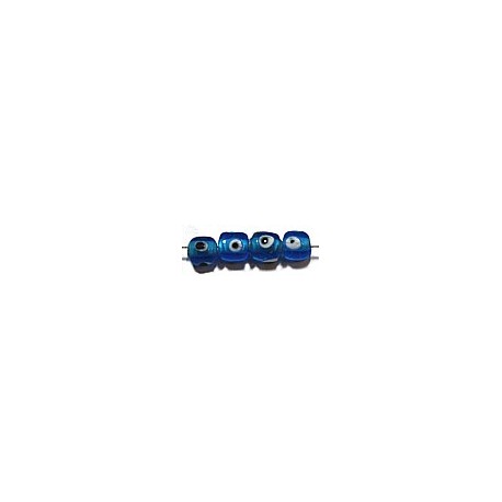 Glaskraal ca 7mm ton blauw met oog 25st