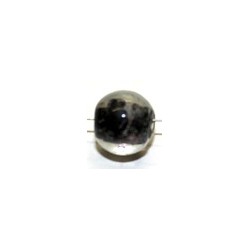 Glaskraal ca 8mm rond transp. zwarte kern 10st