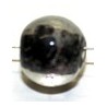 Glaskraal ca 8mm rond transp. zwarte kern 10st