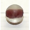 Glaskraal ca 8mm rond transp. oudrose kern 15st