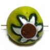 Glaskraal ca 11mm rond citroengeel met stert 10st