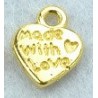 Bedel hart 10mm "Made with love" goudkl. 4st.